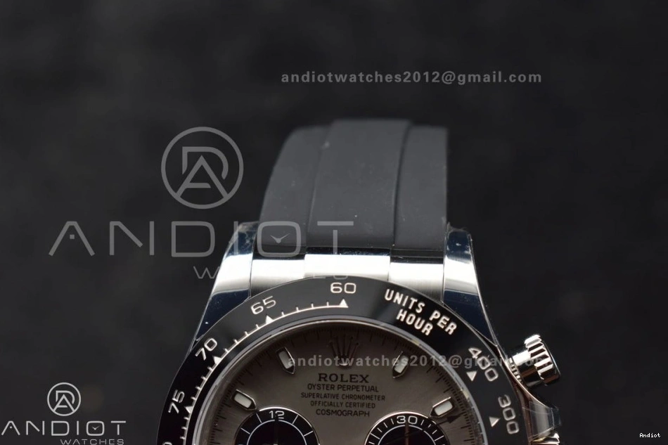 Daytona Dial DD4130 Steel Best Edition 904L 116519 VSF flex Strap on 1:1 Gray Oyster 0126